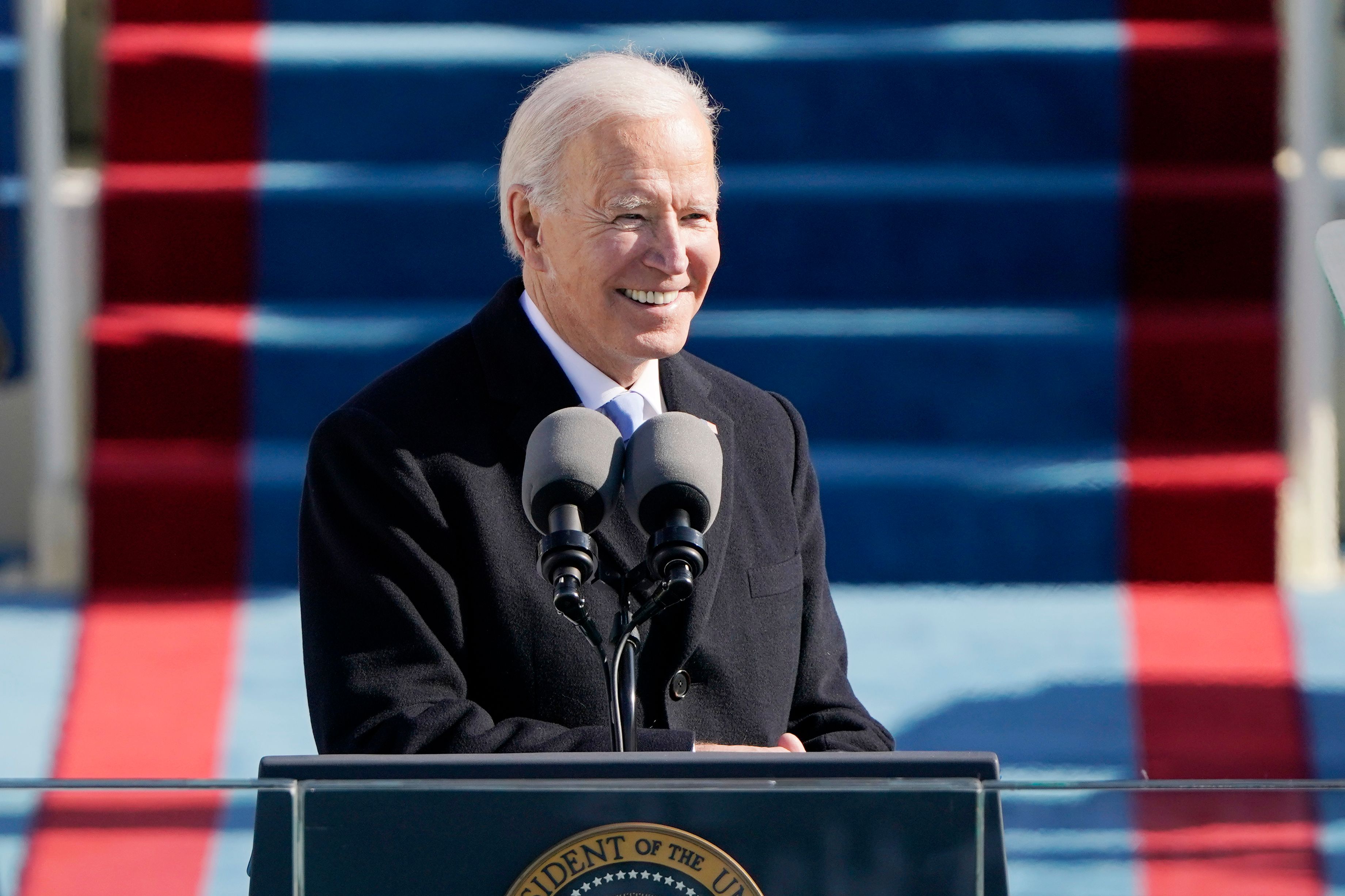 조 바이든 미국 대통령이 지난해 1월 20일 워싱턴DC의 연방의회 의사당에서 열린 취임식에서 선서를 마치고 연설하고 있다. [사진=연합뉴스]