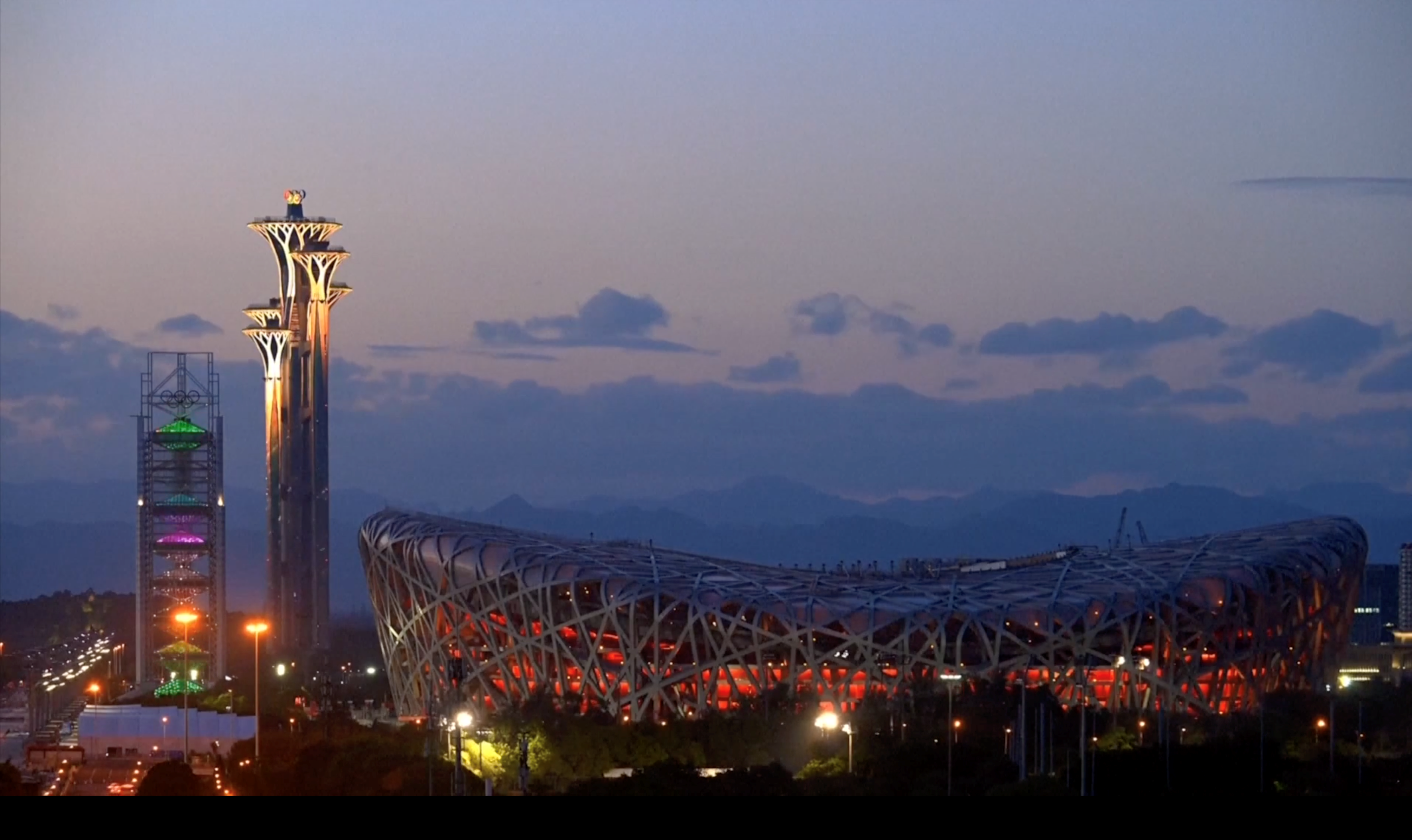 2022 베이징 동계올림픽 개막식이 열릴 냐오차오 경기장 (출처: 중국CCTV)