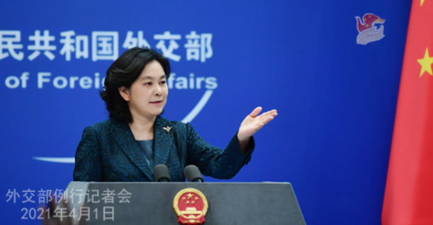화춘잉 중국 외교부 대변인은 지난해 4월 1일 “중국 외신기자클럽은 중국의 승인을 받지 않은 불법조직”이라고 말했다. (사진: 중국 외교부 홈페이지)
