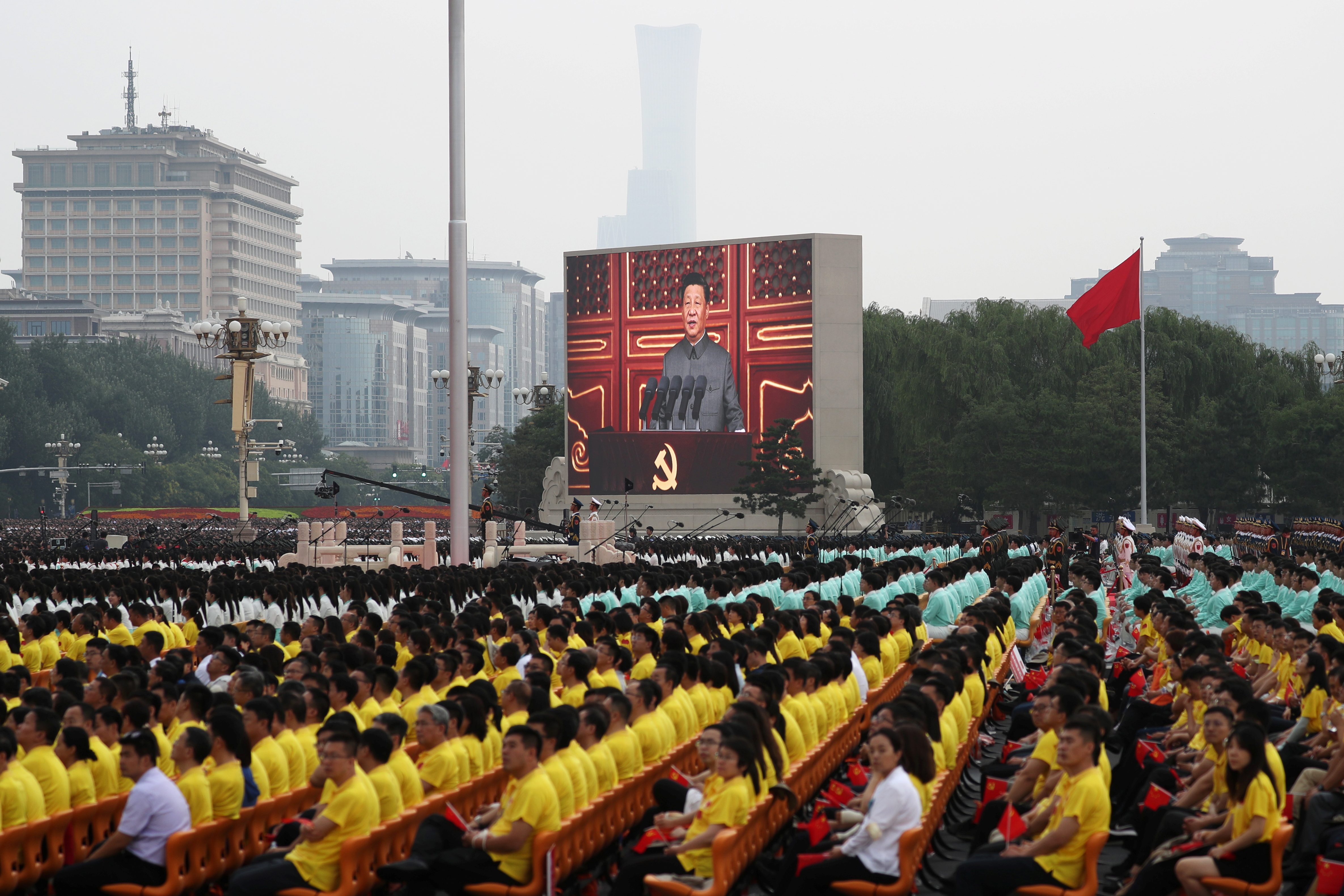 2021년 7월 1일, 중국 공산당 창당 100주년 행사에서 연셜하는 시진핑 중국 국가주석 (사진: 로이터=연합뉴스)