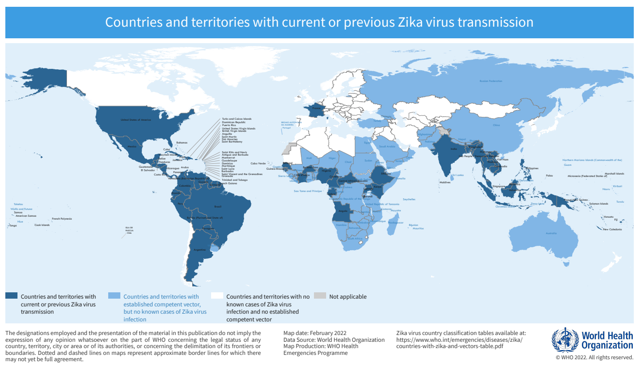 출처: 지카바이러스 발생 위험 국가/지역(세계보건기구)