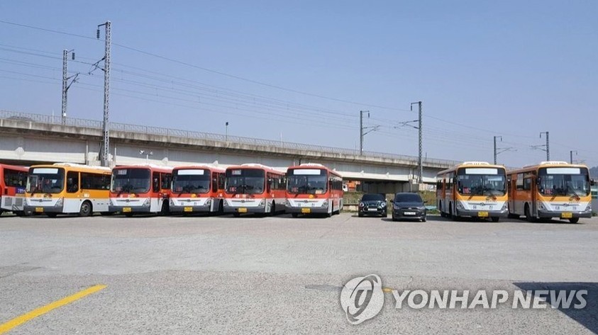 목포 시내버스 파업 (출처 : 연합뉴스)