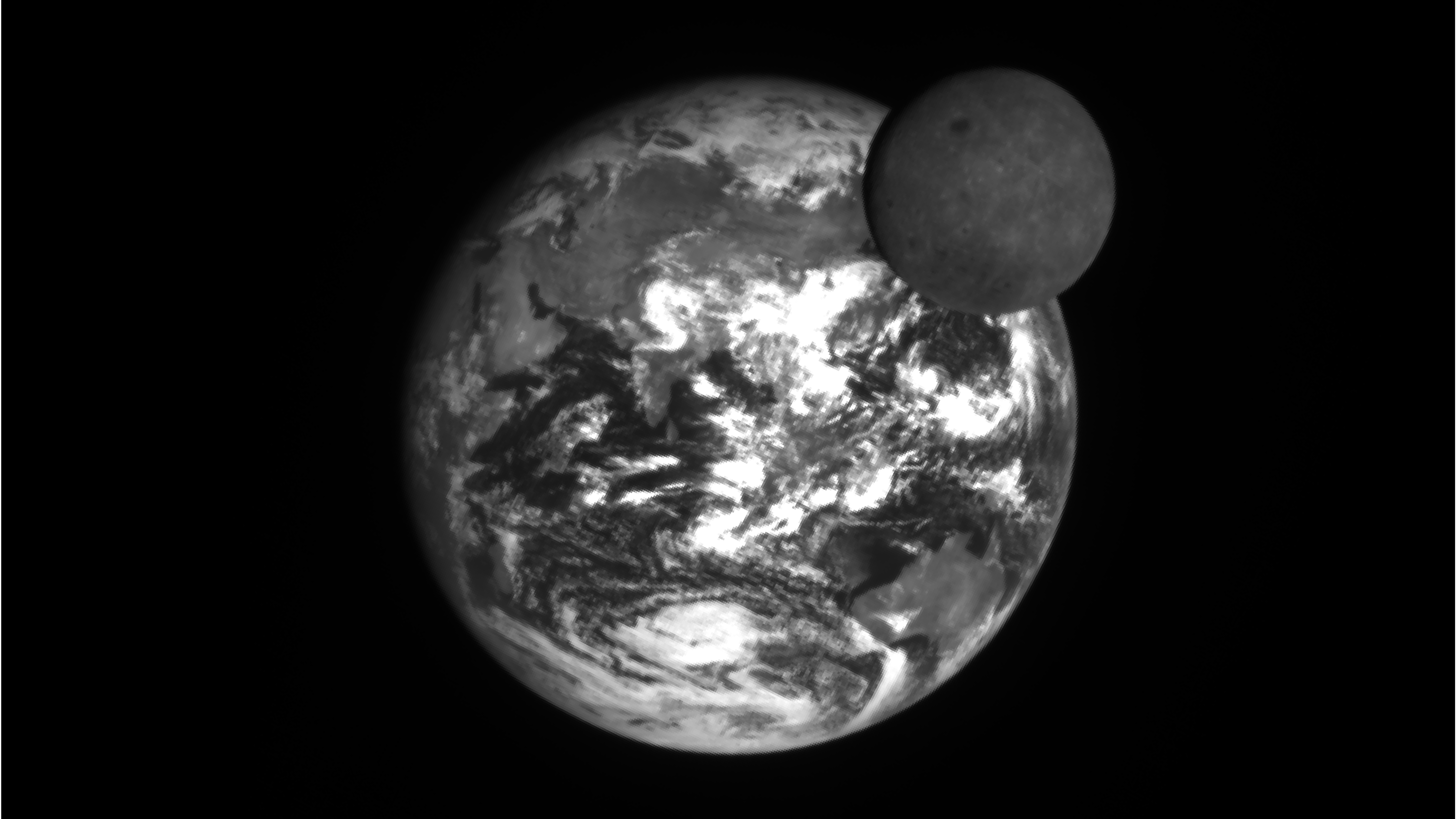 다누리 고해상도카메라가 9월 24일 촬영한 달의 지구 공전 사진의 일부. 한국항공우주연구원 제공.