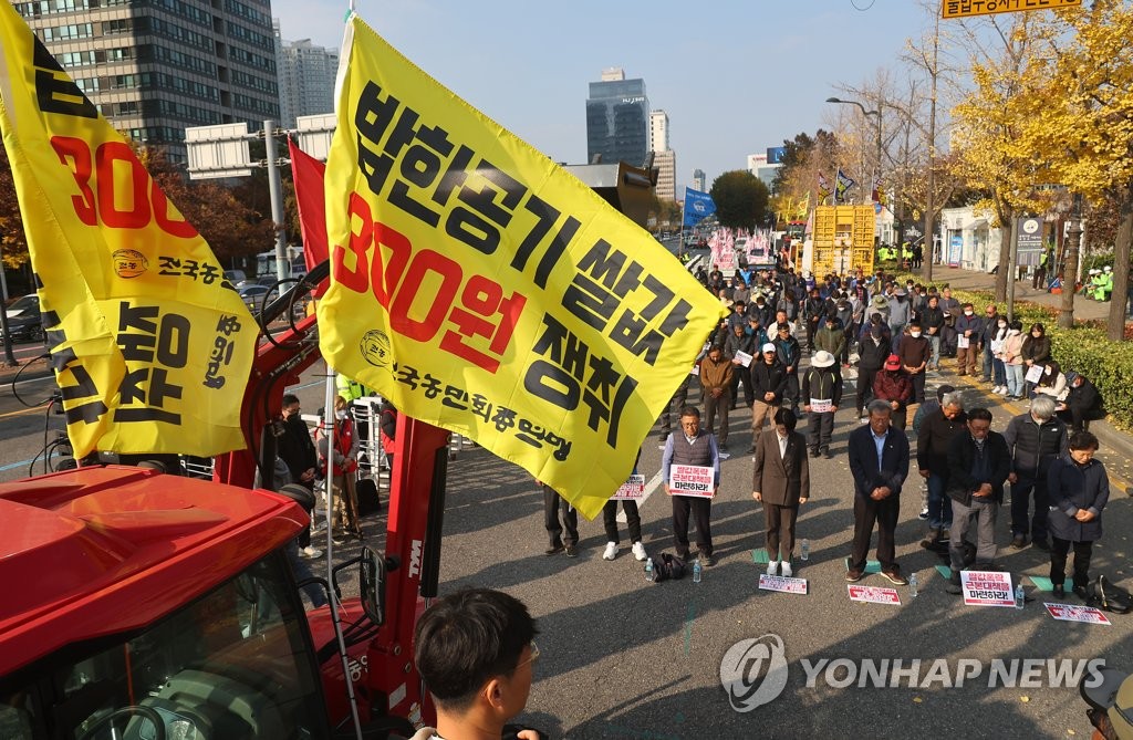 '쌀값 보장' 전국 농민 결의대회 (출처 : 연합뉴스)