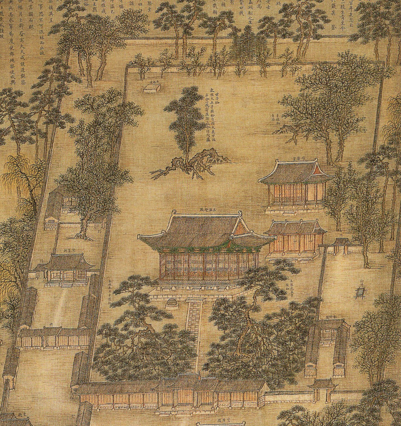 조중묵 「함흥본궁」(부분), 19세기, 비단에 엷은 색, 131.571.5cm, 국립중앙박물관