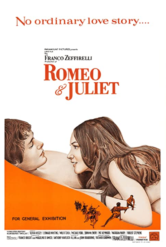 프랑코 제피렐리 감독이 연출한 영화 ‘로미오와 줄리엣’의 포스터. 출처 IMDB