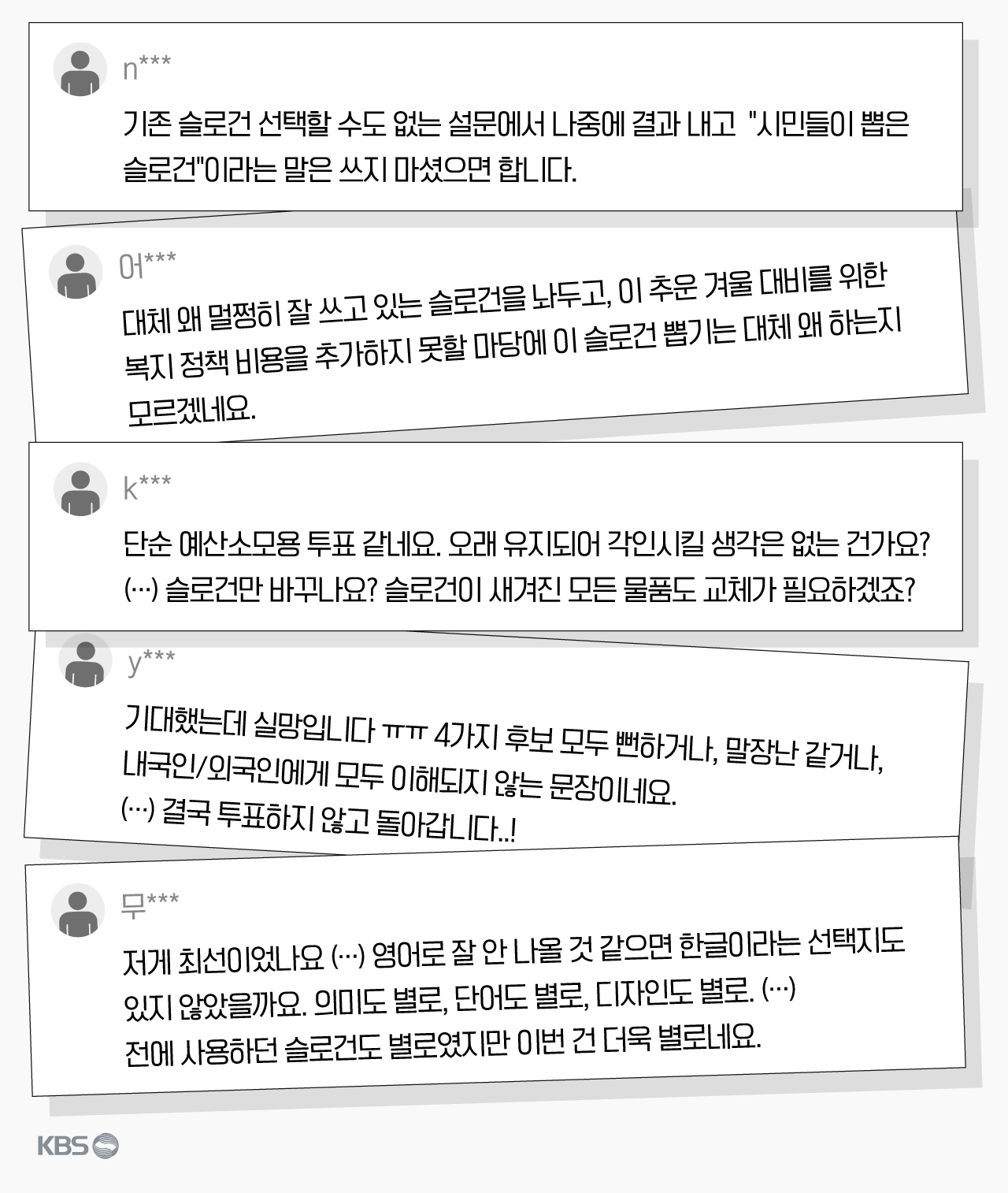 서울 브랜드 슬로건 시민 선호도 조사 인터넷 페이지 댓글에서 재구성