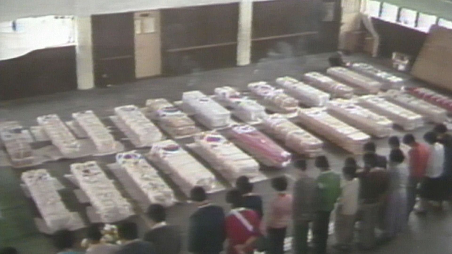 5.18 당시 희생자들을 안치했던 ‘상무관’ -방송 화면