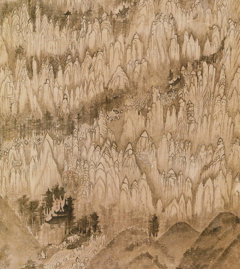 〈금강산도 10폭 병풍〉 부분. 19세기, 종이에 수묵, 전체 236.7×616.5cm, 개인 소장