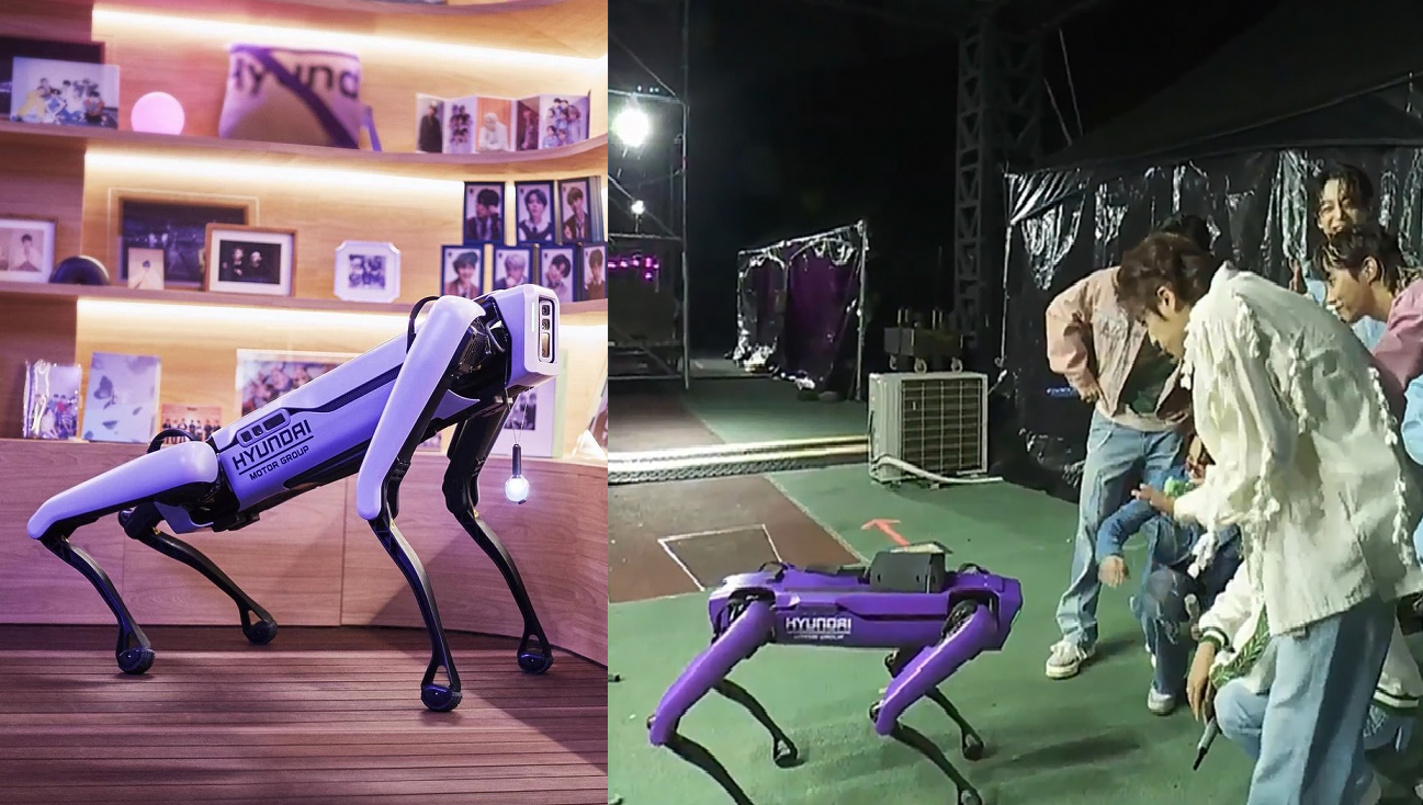 BTS팬클럽 ‘아미’로 등장한 로봇 개 ‘스팟’ (사진= 현대차 그룹)