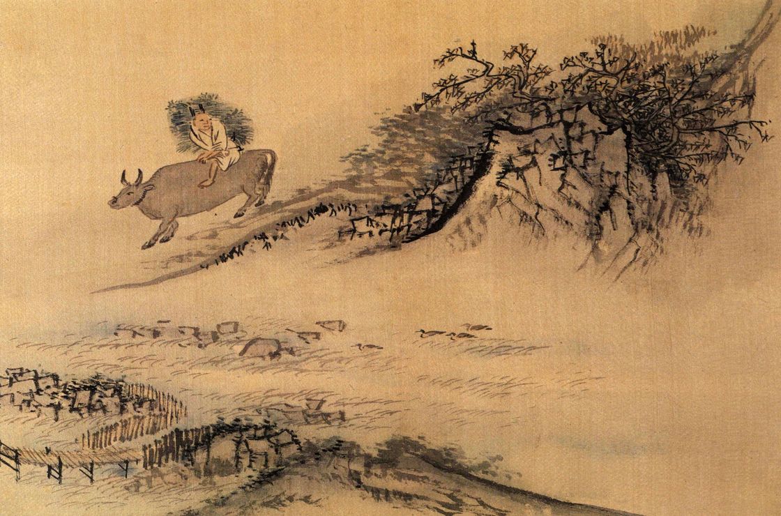 김홍도 〈기우부신 騎牛負薪〉, 비단, 25.5×35.7cm, 간송미술관