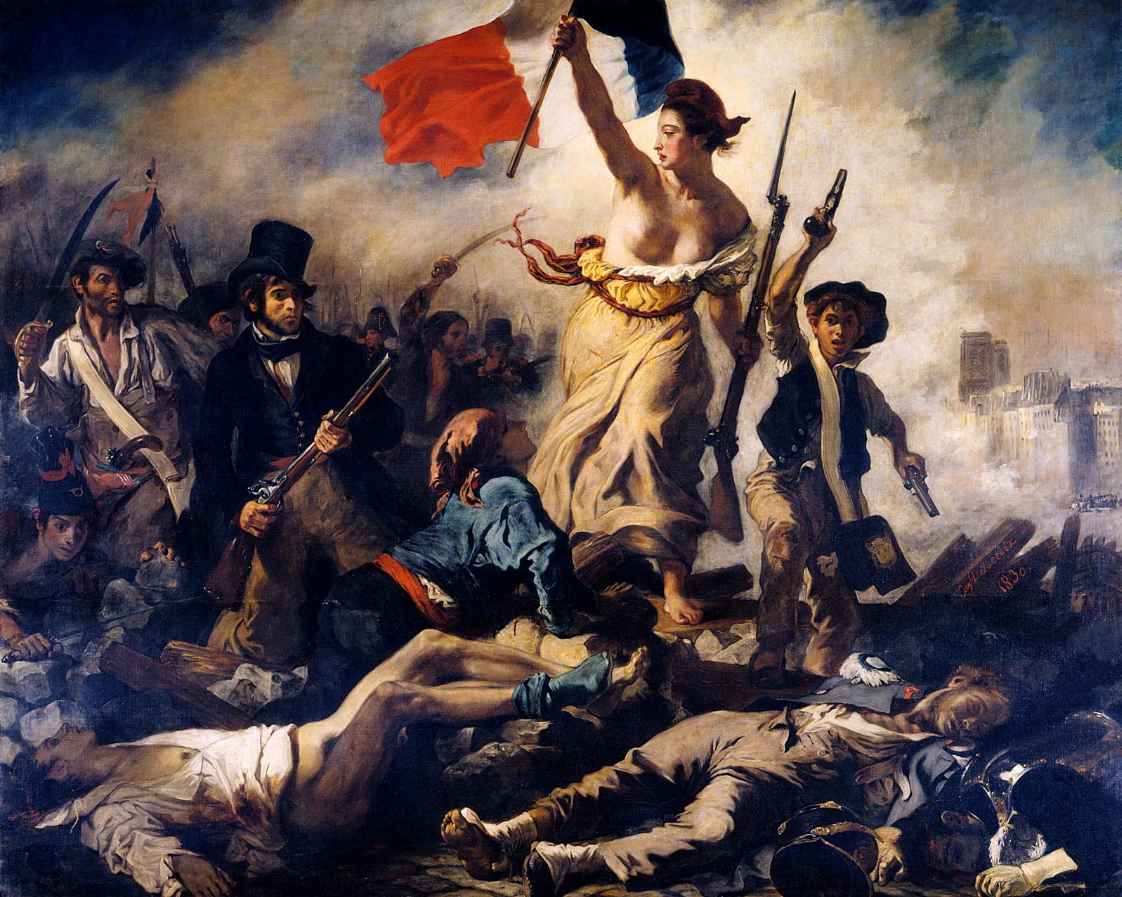 외젠 들라크루아 〈민중을 이끄는 자유의 여신〉, 캔버스에 유채, 259×325cm, 파리 루브르박물관