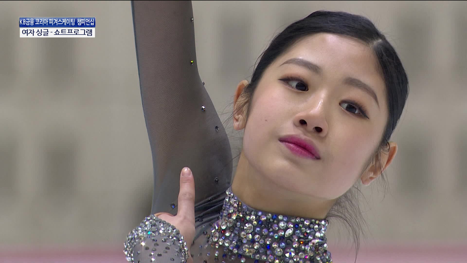 2019-20시즌 한국 피겨스케이팅 선수권에서 쇼트프로그램 야상곡을 연기하는 14살 이해인