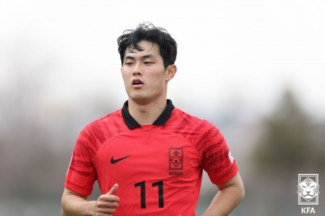 U-20 한국 대표팀의 간판 공격수 강성진.