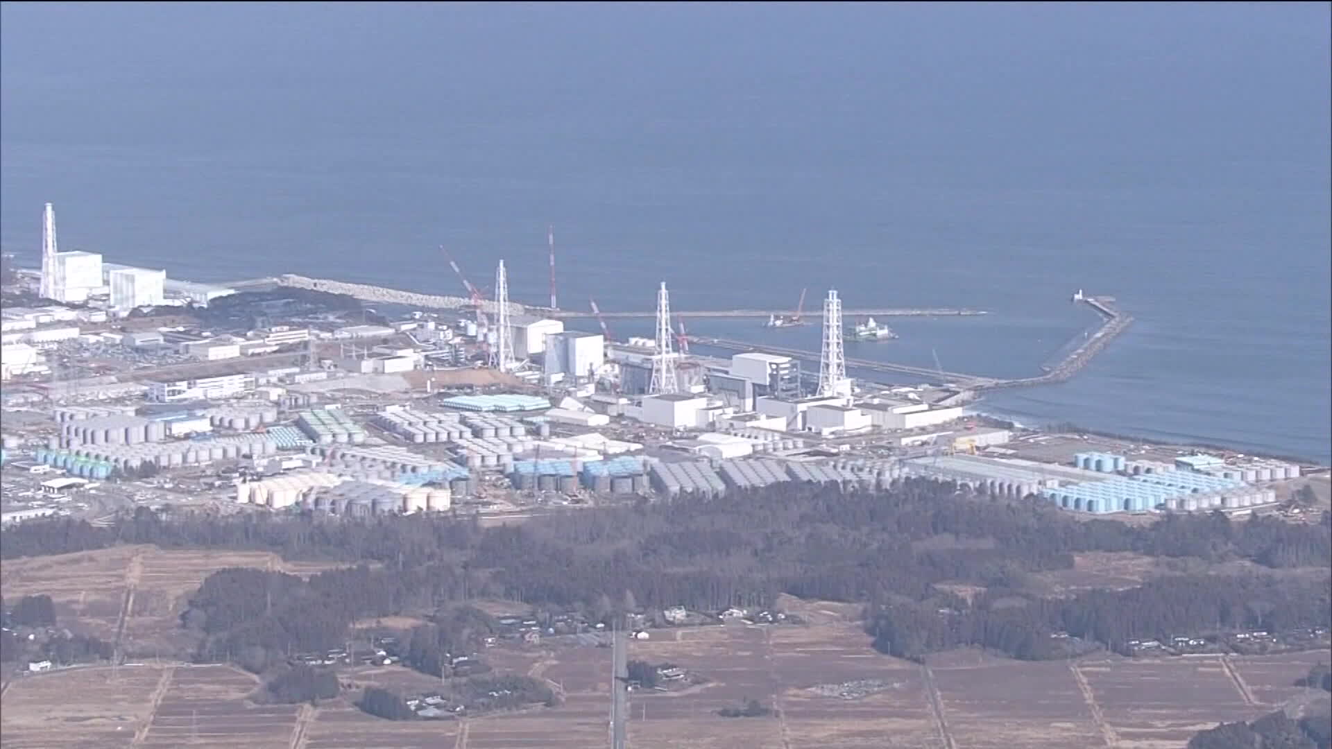 오염수 해양 방류가 진행 중인 일본 후쿠시마 제1원자력발전소