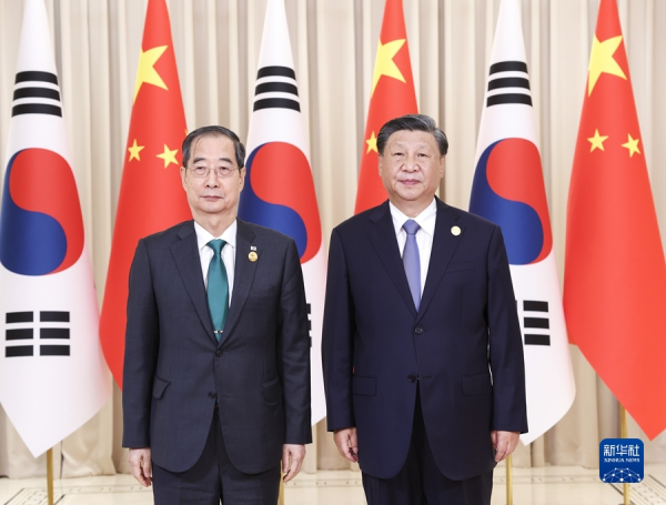 한덕수 총리와 시진핑 주석의 회담 사진. (출처 : 신화통신)