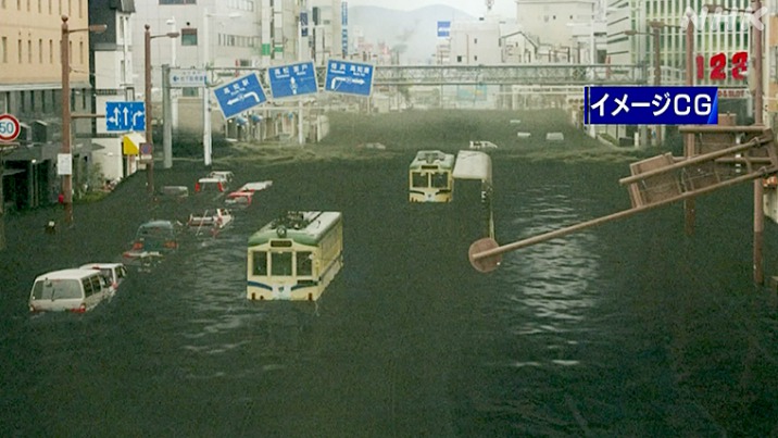 지진 피해 예상 그래픽(NHK)