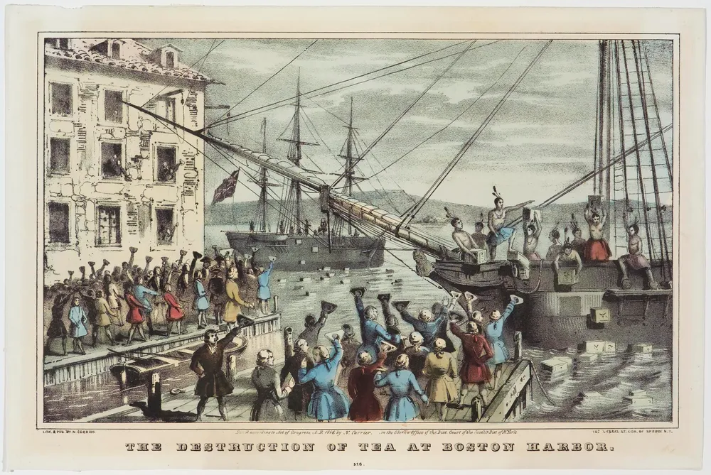 1773년 미국 ‘보스턴 차 사건’을 묘사한 작품.