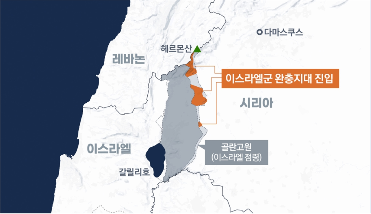 골란고원 완충지대에 진입한 이스라엘군 (2024년 12월 17일)