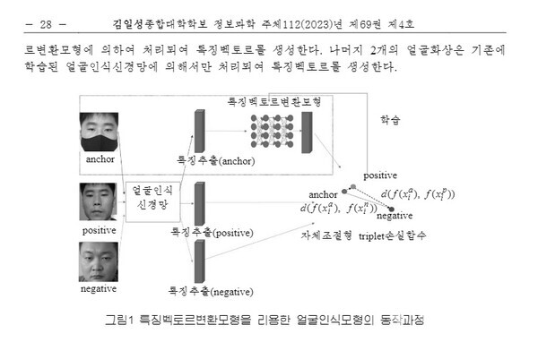 AI로 마스크 쓴 사람의 얼굴을 인식하는 논문을 다룬 김일성종합대학의 학보  [출처: NK경제]