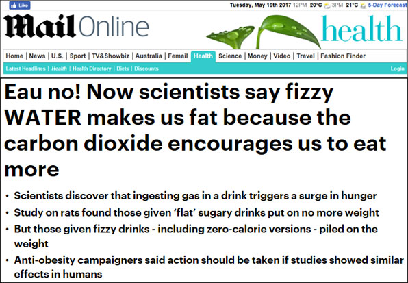 데일리 메일은 탄산음료가 우리를 더 많이 먹게 한다는 과학자들의 연구결과를 소개했다.