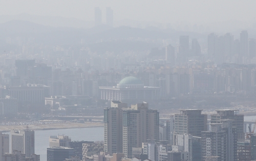 서울 남산에서 바라본 국회의사당 일대