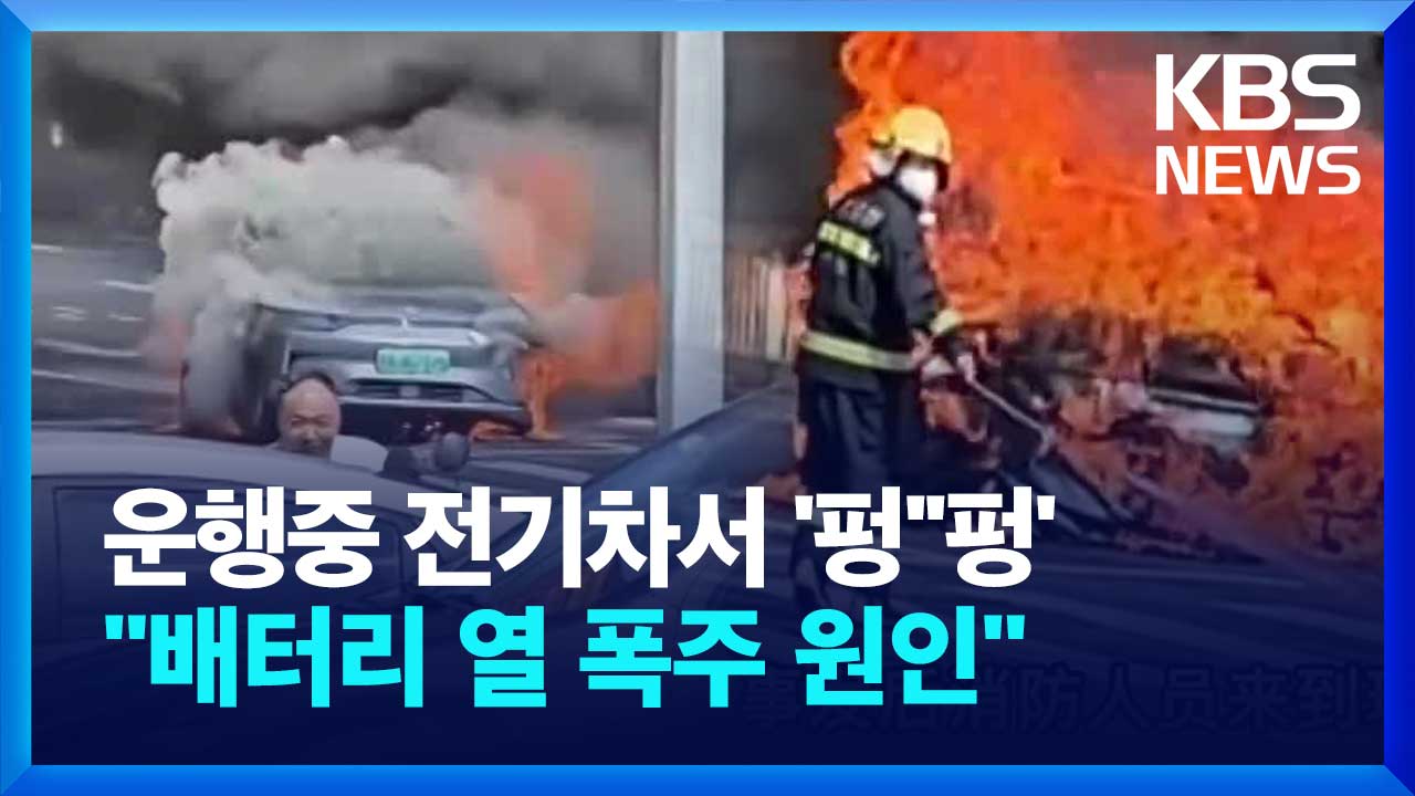 [영상] 도로 달리던 차에서 ‘펑’ ‘펑’…중국서 지난해 전기차 270대서 ‘불’