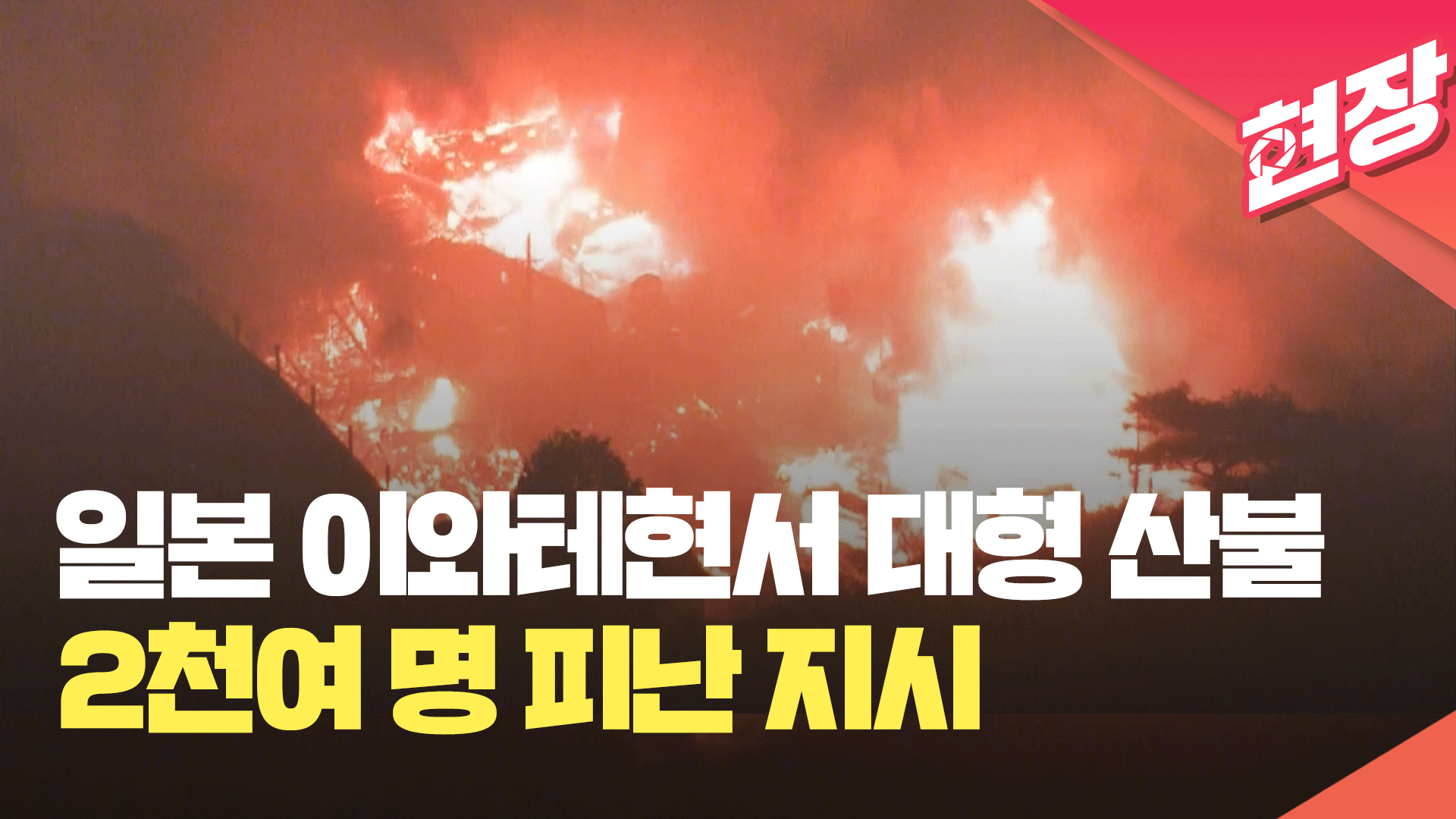 [영상] 일본 혼슈 이와테현서 대형 산불…2천여 명 피난 지시