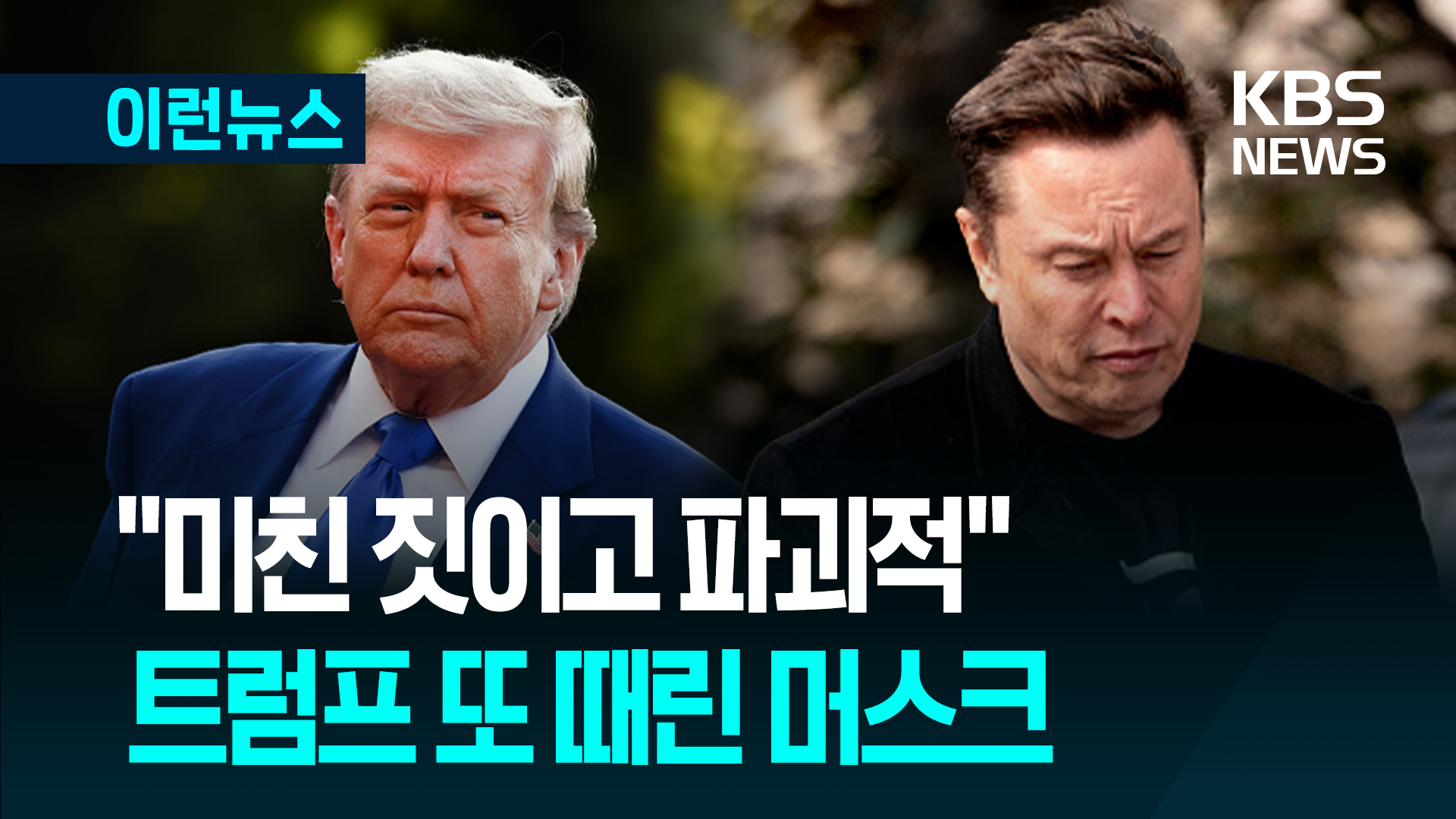“완전히 미친 짓” 머스크, 트럼프 감세 법안 또 비판