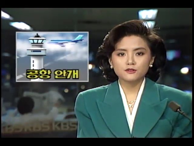 김포 공항 안개로 비행기 운항 차질
