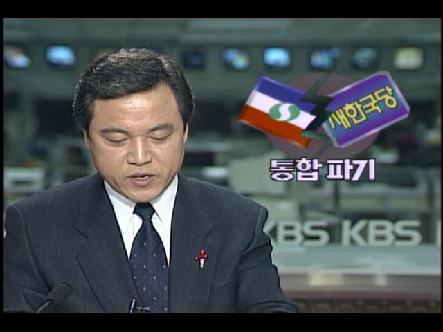 새한국당과 통합파기 기자간담회