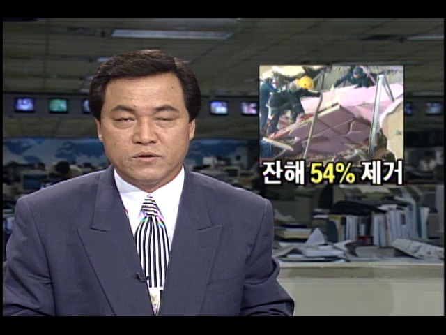 삼풍백화점 붕괴사고 현장 잔해 54% 제거