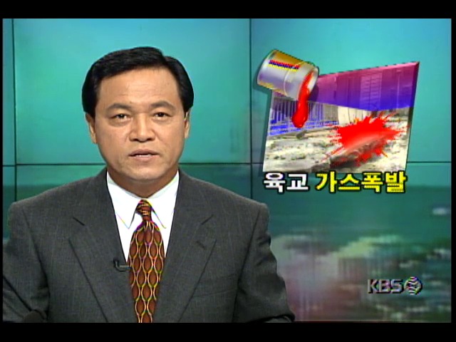 육교상판안 도장작업중 페인트 기화가스 폭발, 2명 사상