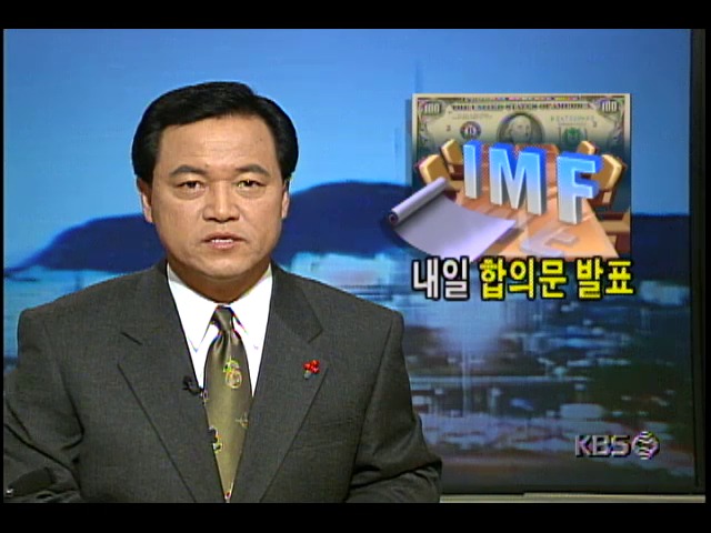 내일 합의문 발표; 임창열 부총리 겸 재정경제원 장관 인터뷰 및 IMF자금지원협상 타결내용