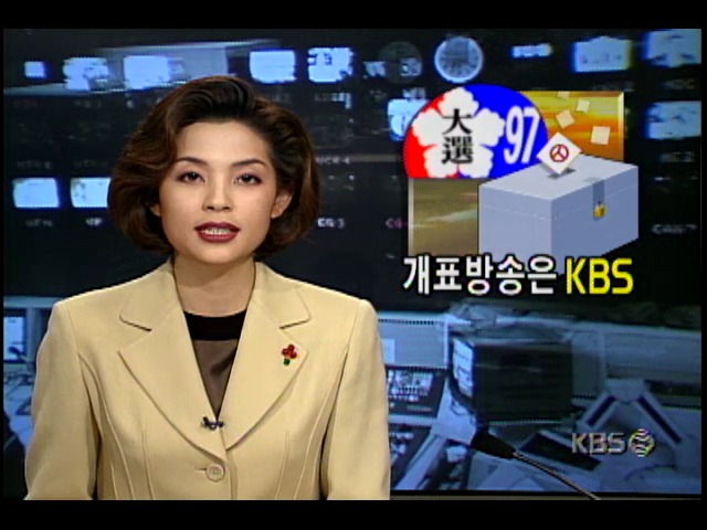 개표방송은 KBS; 개표결과 예측프로그램인 스타트21 3차원의 다양한 영상선보일 드림스튜디오 #15대 대통령 선거 개표방송