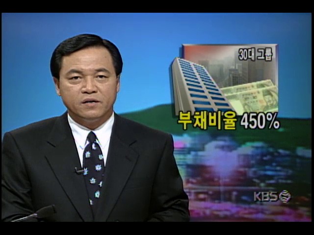 30대 재벌그룹 부채비율 450%