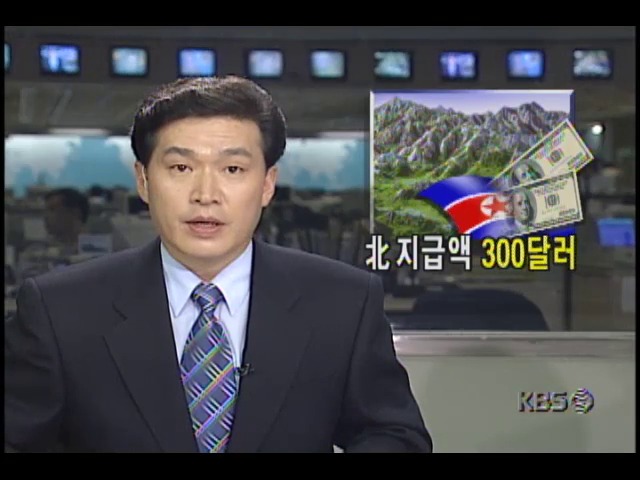 금강산 관광비용 북한 지급액, 한 사람당 300달러