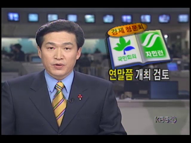 경제청문회 연말쯤 개최 검토