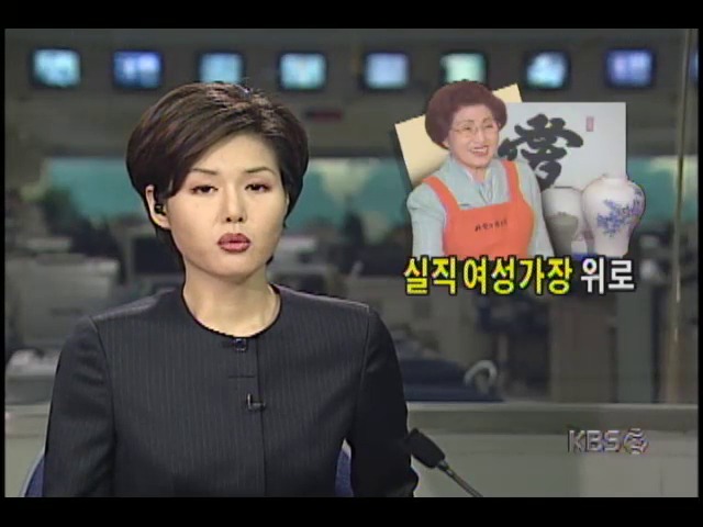 이희호 여사, 서울 롯데백화점서 열린 실직여성가장돕기 바자회 참석 