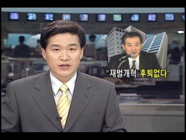 강봉균 재정경제부장관, 기자회견서 재벌개혁 강조