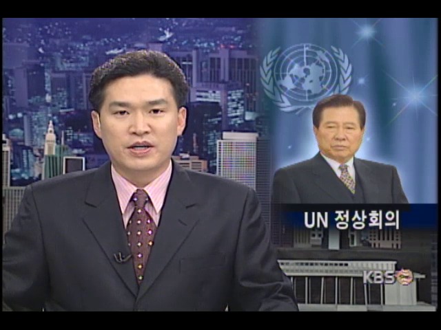 김대중 대통령, 유엔 정상회의 참석 