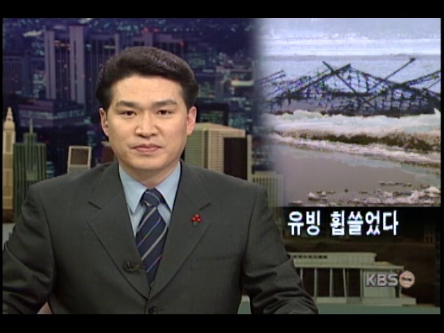 유빙 휩쓸었다 