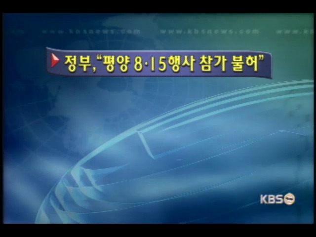 8.15 평양축전 참가 불허 