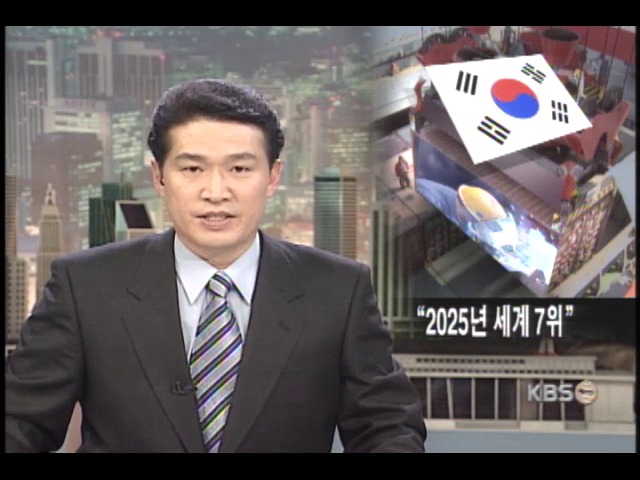 한국 2025년 7-8위 경제대국 전망 