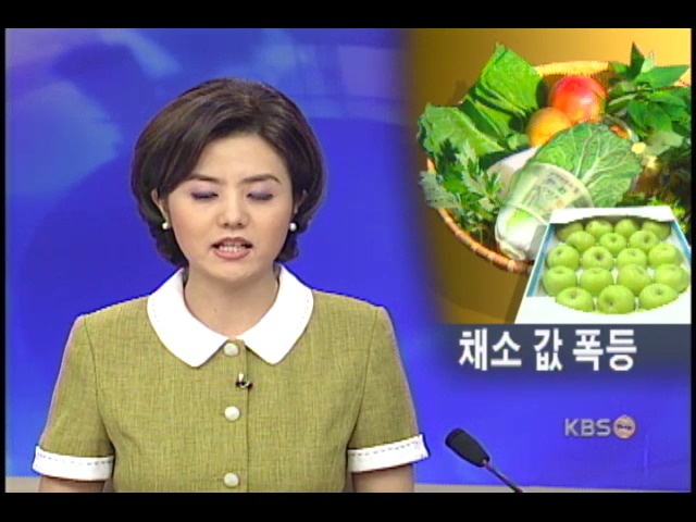 집중호우로 채소류값 치솟아 