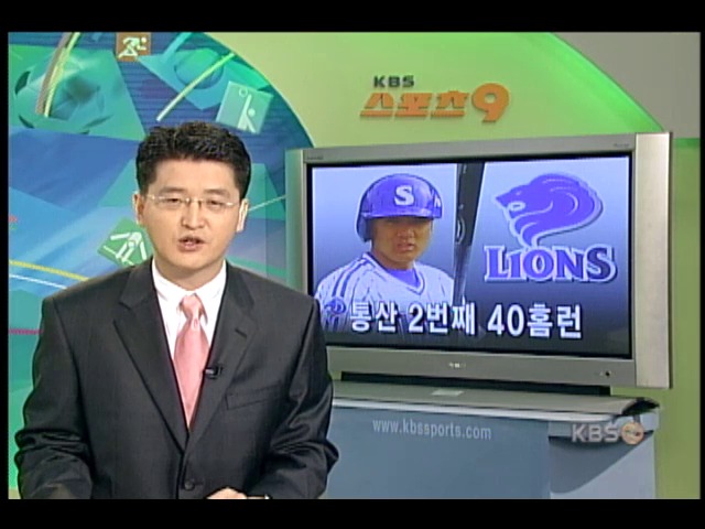 프로야구 이승엽, 두 차례 40홈런 