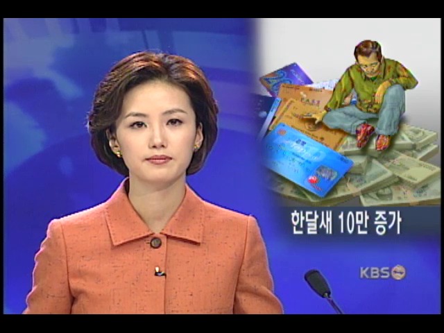 카드 신용불량자 10만 건 늘었다 