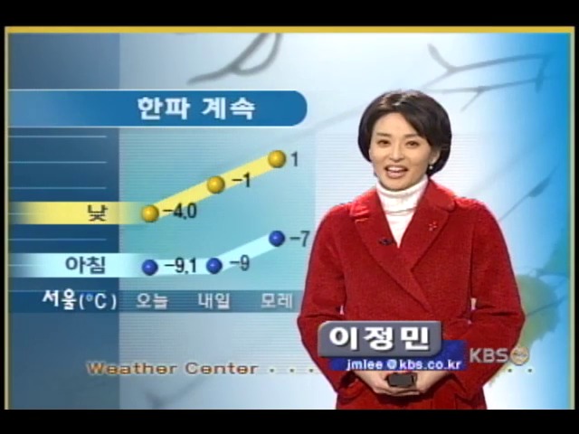 내일도 영하 10도 안팎 한파 계속 