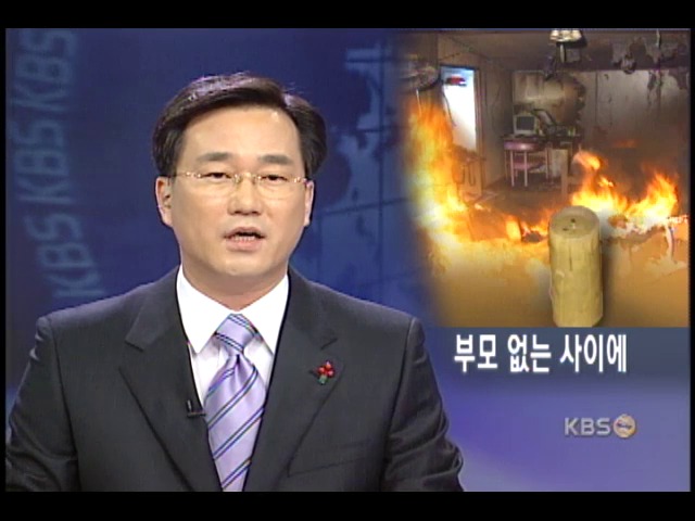 부모 일 나간 뒤 불, 남매 참변 