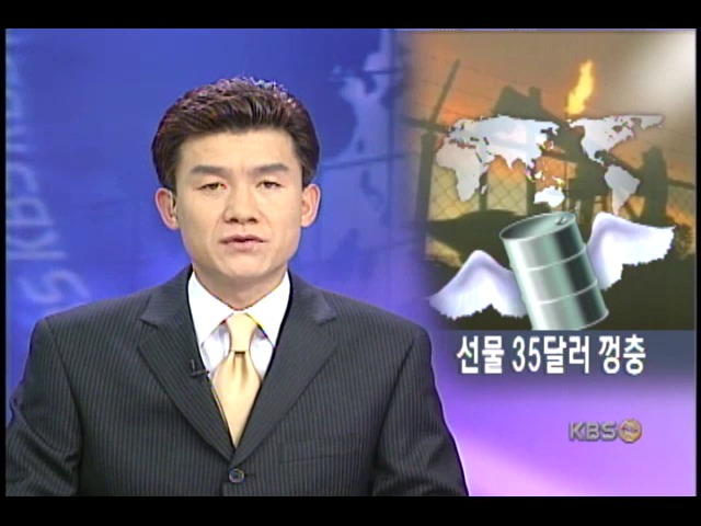 국제 유가 폭등, 선물가 35달러 돌파 